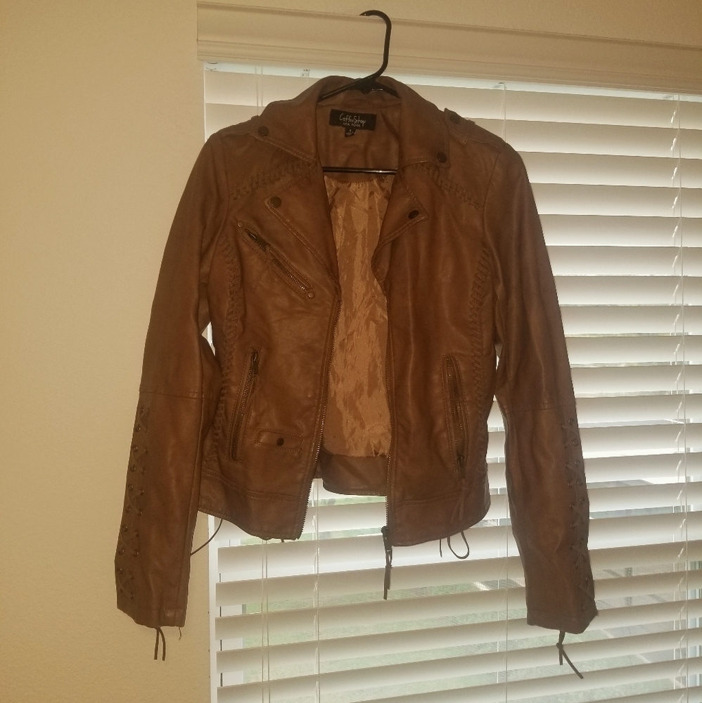 Brown Faux Leather Jacket